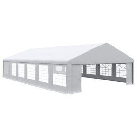 Outsunny 39 x 23ft Party Tent & Carport, Large Outdoor Canopy Tent with Removable Sidewalls and Windows, White Tents for Parties, Wedding and Events