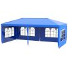 Outsunny Large 10' x 20' Gazebo Canopy Party Tent with 4 Removable Window Side Walls, Wedding, Picnic Outdoor Events, Blue