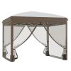 Outsunny Portable Party Pavilion: 10x10 Pop Up Gazebo Canopy Tent with Netting & Wheeled Bag