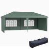 Outsunny 10'x20' Pop Up Gazebo with 4 Removable Sidewalls, Wedding & Event Canopy with Carry Bag, Green