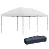 Outsunny 10x19 Heavy Duty Pop up Canopy with Easy Steels, Adjustable Height, Party Tent for Patio, Backyard, Garden, Off-White