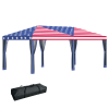 Outsunny 10' x 20' Pop-Up Canopy Tent Gazebo with American Flag Print and 6 Mesh Sidewalls, for Outdoor Events