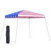 Outsunny 10x10 Outdoor Pop Up Canopy Event Tent American Flag Slanted Legs for Weddings Parties