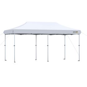 Outsunny 20' x 10' Garden Foldable Pop Up Canopy Tent Gazebo Aluminum Frame with Adjustable Legs & Roller Bag