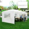10'x20' Canopy Tent Heavy Duty Wedding Party Tent 4 Sidewalls W/Carry Bag