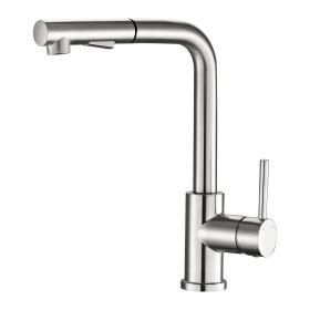 Stainless Steel Kitchen Faucet with Pull Out Sprayer,Single Handle Pull Out Kitchen Sink Faucet