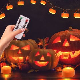 4 Pack Halloween LED Pumpkin Lights Battery Operated Halloween Decoration Lights with 2 Light Modes 4 Timer Setting Remorte Control for Party Pum