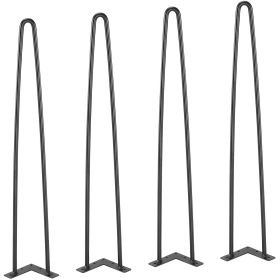 VEVOR 28" Hairpin Furniture Legs, Metal Home DIY Projects for Nightstand, Coffee Table, Desk, 500lbs Load Capacity with Rubber Floor Protectors