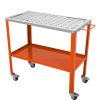 VEVOR 36" x 18" Welding Table, 1200lbs Load Capacity Steel Welding Workbench Table on Wheels, Portable Work Bench with Braking Lockable Casters