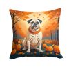 White Boxer Fall Throw Pillow Machine Washable, Indoor Outdoor Decorative Pillow for Couch, Bed or Patio, 14Hx14W