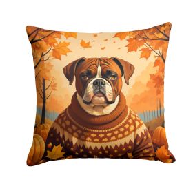 Boxer Fall Throw Pillow Machine Washable, Indoor Outdoor Decorative Pillow for Couch, Bed or Patio, 14Hx14W