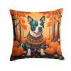 NEW Pit Bull Terrier Fall Throw Pillow Machine Washable, Indoor Outdoor Decorative Pillow for Couch, Bed or Patio, 14Hx14W
