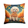 Poodle Fall Throw Pillow Machine Washable, Indoor Outdoor Decorative Pillow for Couch, Bed or Patio, 14Hx14W