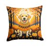 Yellow Labrador Retriever Fall Throw Pillow Machine Washable, Indoor Outdoor Decorative Pillow for Couch, Bed or Patio, 14Hx14W