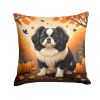 Japanese Chin Fall Throw Pillow Machine Washable, Indoor Outdoor Decorative Pillow for Couch, Bed or Patio, 14Hx14W