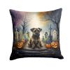 Border Terrier Spooky Halloween Throw Pillow Machine Washable, Indoor Outdoor Decorative Pillow for Couch, Bed or Patio, 14Hx14W