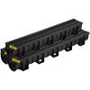 VEVOR Trench Drain System,5.8x5.2x39.4-Inch HDPE Drainage Trench,Channel Drain with Plastic Grate,Black Plastic Garage Floor Drain