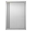 BBQ Access Door, 17W x 24H Inch Single Outdoor Kitchen Door, Stainless Steel Flush Mount Door, Wall Vertical Door with Recessed Handle, for BBQ Island