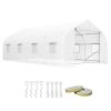 Outsunny 20' x 10' x 7' Tunnel Greenhouse Large Walk-In Warm House, Roll Up Door