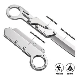 Stainless steel compact folding knife - lightweight, sharp blade, two-handed grip
