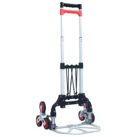 Foldable Stair Transport Trolley 154.3 lb Aluminum Silver
