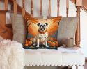 White Boxer Fall Throw Pillow Machine Washable, Indoor Outdoor Decorative Pillow for Couch, Bed or Patio, 14Hx14W