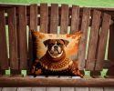 Boxer Fall Throw Pillow Machine Washable, Indoor Outdoor Decorative Pillow for Couch, Bed or Patio, 14Hx14W