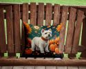 Westie Fall Throw Pillow Machine Washable, Indoor Outdoor Decorative Pillow for Couch, Bed or Patio, 14Hx14W