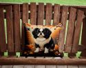 Japanese Chin Fall Throw Pillow Machine Washable, Indoor Outdoor Decorative Pillow for Couch, Bed or Patio, 14Hx14W