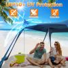 10x10FT Beach Canopy Tent Sun Shelter UPF50+ UV Protection Outdoor Beach Sun Shade with Sandbag Foldable Poles Carry Bag for Camping Trip Fishing Picn
