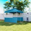 Outsunny 10' x 10' Pop Up Canopy Tent with 2 Half Sidewalls, UV50+ Instant Sun Shelter with Wheeled Carry Bag, Dark Blue