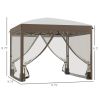 Outsunny Portable Party Pavilion: 10x10 Pop Up Gazebo Canopy Tent with Netting & Wheeled Bag