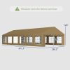 Outsunny 20' x 40' Party Tent, Outdoor Canopy Tent with Removable Sidewalls, 12 Windows for Parties, Wedding, Events, BBQ, Brown
