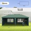 Outsunny 10'x20' Pop Up Gazebo with 4 Removable Sidewalls, Wedding & Event Canopy with Carry Bag, Green