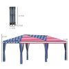 Outsunny 10' x 20' Pop-Up Canopy Tent Gazebo with American Flag Print and 6 Mesh Sidewalls, for Outdoor Events