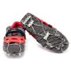 Outdoor 16-tooth Ice Claw Red Rubber Leather 201 Steel Chain + 304 Steel Claw For Winter Hiking Mountaineering Trekking