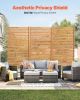 Wooden Privacy Screen 36" x 76" Freestanding Outdoor Privacy Screen for Patio