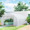 Outsunny 20' x 10' x 7' Tunnel Greenhouse Large Walk-In Warm House, Roll Up Door