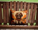 Cocker Spaniel Fall Throw Pillow Machine Washable, Indoor Outdoor Decorative Pillow for Couch, Bed or Patio, 14Hx14W