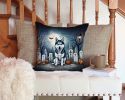 Siberian Husky Spooky Halloween Throw Pillow Machine Washable, Indoor Outdoor Decorative Pillow for Couch, Bed or Patio, 14Hx14W