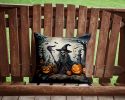 Witch Spooky Halloween Throw Pillow Machine Washable, Indoor Outdoor Decorative Pillow for Couch, Bed or Patio, 14Hx14W