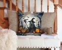 Witch Spooky Halloween Throw Pillow Machine Washable, Indoor Outdoor Decorative Pillow for Couch, Bed or Patio, 14Hx14W
