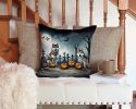 Akita Spooky Halloween Throw Pillow Machine Washable, Indoor Outdoor Decorative Pillow for Couch, Bed or Patio, 14Hx14W