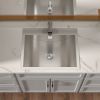 Top Mount Stainless Steel Bathroom Sink Drop -in Rectangle Vessel Basin With Pop-up Drainer (21in.*13in.*6in.)