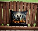 Cairn Terrier Spooky Halloween Throw Pillow Machine Washable, Indoor Outdoor Decorative Pillow for Couch, Bed or Patio, 14Hx14W