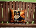 Collie Fall Throw Pillow Machine Washable, Indoor Outdoor Decorative Pillow for Couch, Bed or Patio, 14Hx14W