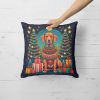 Vizsla Christmas Throw Pillow Machine Washable, Indoor Outdoor Decorative Pillow for Couch, Bed or Patio, 14Hx14W