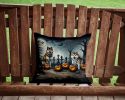 Akita Spooky Halloween Throw Pillow Machine Washable, Indoor Outdoor Decorative Pillow for Couch, Bed or Patio, 14Hx14W