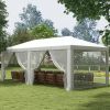 Outsunny 20' x 10' Outdoor Party Tent Gazebo Wedding Canopy with Removable Mesh Sidewalls, White