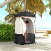Outsunny Camping Shower Tent, Portable Privacy Shelter with Solar Shower Bag, Removable Floor and Carrying Bag, Black